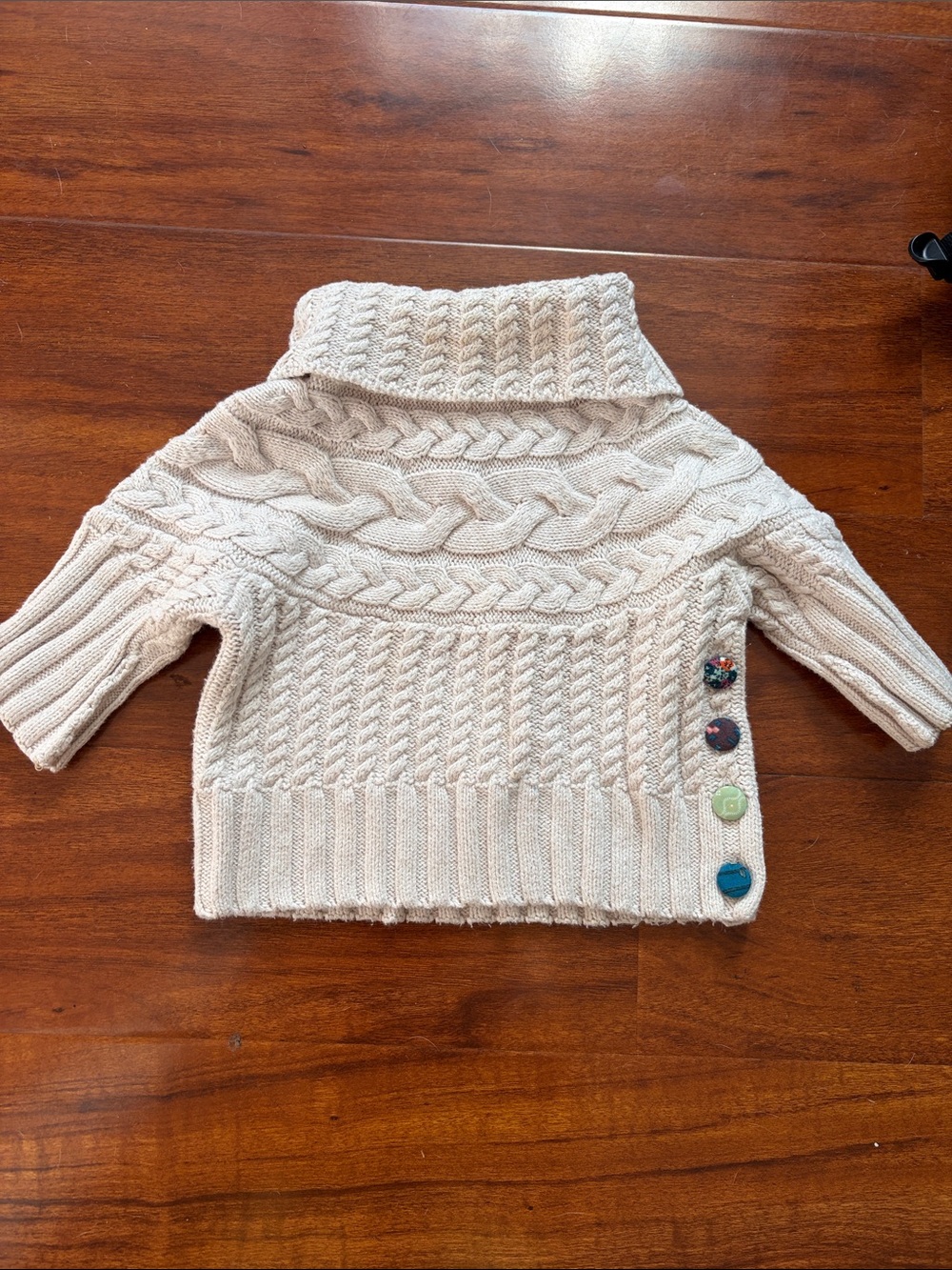 Matilda Jane Cream Cable Knit Sweater with Decorative Side Buttons